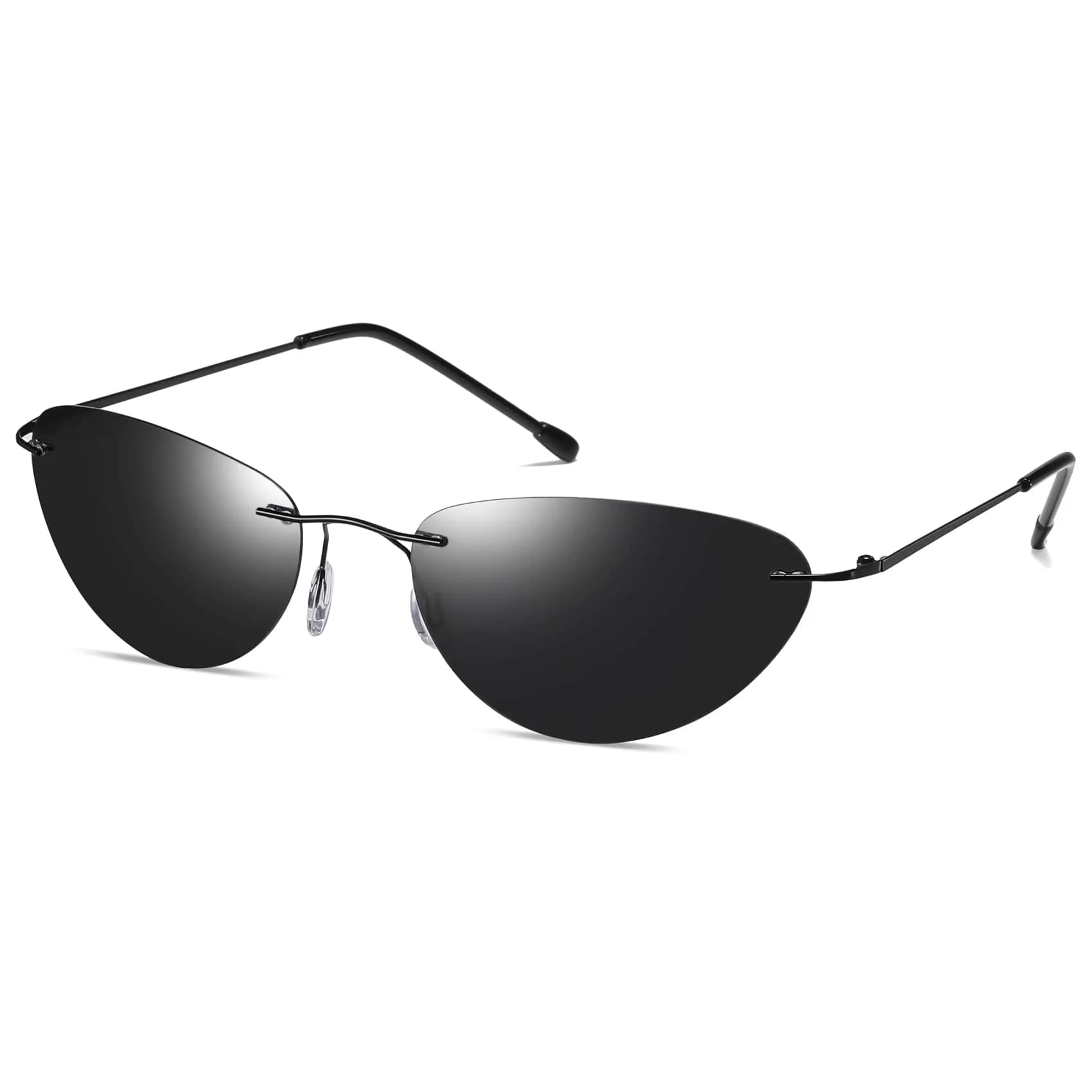 RCXKOOM The Matrix Neo Costume Sunglasses Men Women Ultralight Metal Wire Frame Polarized Small Oval Rimless Glasses | Polarized UV400 Protection - main product image