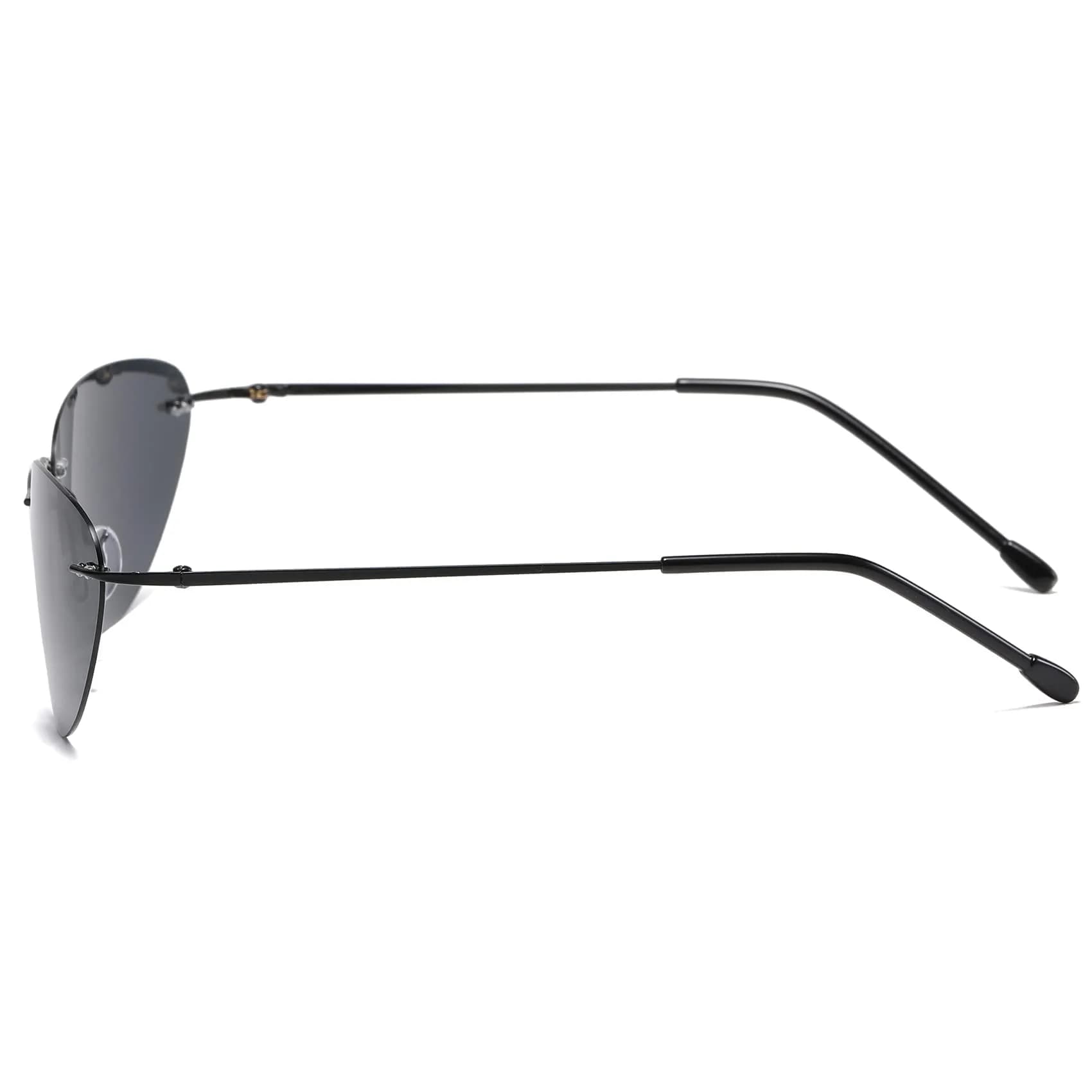 RCXKOOM The Matrix Neo Costume Sunglasses Men Women Ultralight Metal Wire Frame Polarized Small Oval Rimless Glasses | Polarized UV400 Protection - view 5