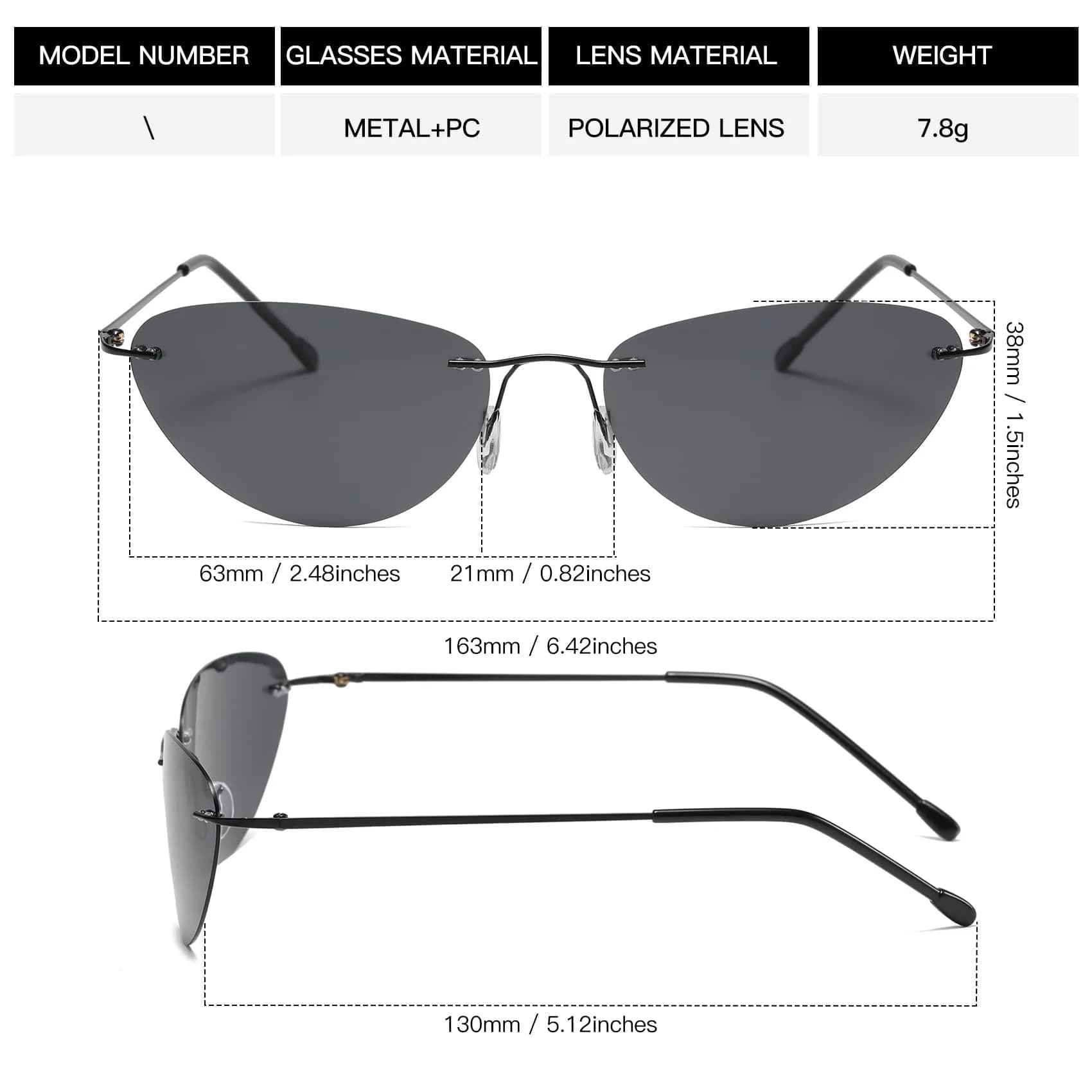 RCXKOOM The Matrix Neo Costume Sunglasses Men Women Ultralight Metal Wire Frame Polarized Small Oval Rimless Glasses | Polarized UV400 Protection - view 7