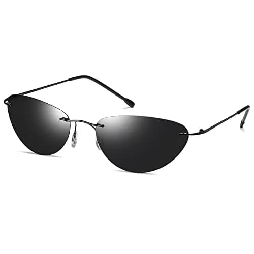 RCXKOOM The Matrix Neo Costume Sunglasses Men Women Ultralight Metal Wire Frame Polarized Small Oval Rimless Glasses | Polarized UV400 Protection thumbnail 1