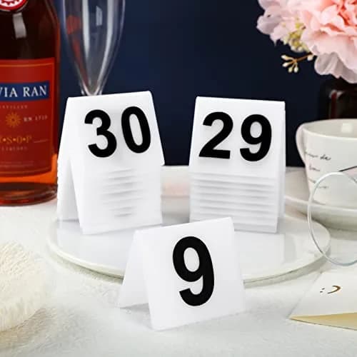 Yulejo Acrylic Table Numbers 1-40 | Double Side Minimalist Design for Events thumbnail 4