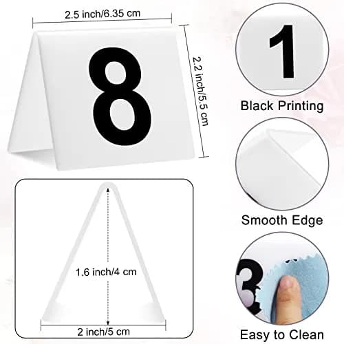 Yulejo Acrylic Table Numbers 1-40 | Double Side Minimalist Design for Events thumbnail 2
