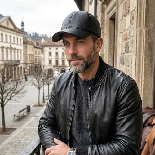 Mumcu's Leather Black Genuine Sheepskin Leather Baseball Cap for Men & Women | 56-60cm (Adjustable) thumbnail 3