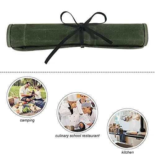 JOINDO Waxed Canvas Chef Knife Roll Bag with 6 Slots | Holds Knives up to 14.5 inches thumbnail 5
