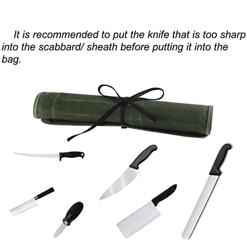 JOINDO Waxed Canvas Chef Knife Roll Bag with 6 Slots | Holds Knives up to 14.5 inches thumbnail 2