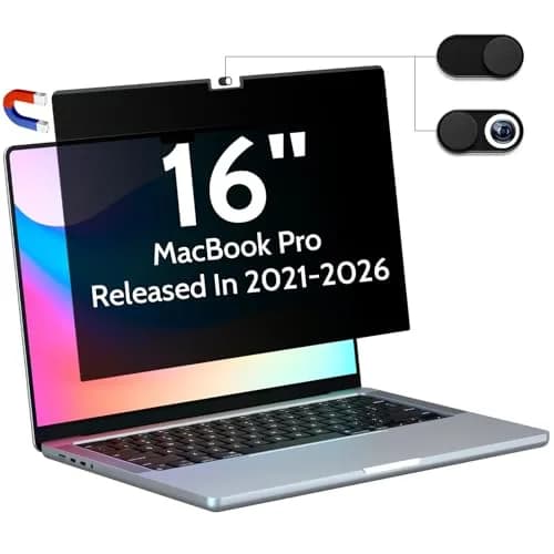 Peslv Magnetic Privacy Screen for MacBook Pro 16 Inch (2021-2026) | Anti-Blue Light, Anti-Glare, Removable Filter thumbnail 1