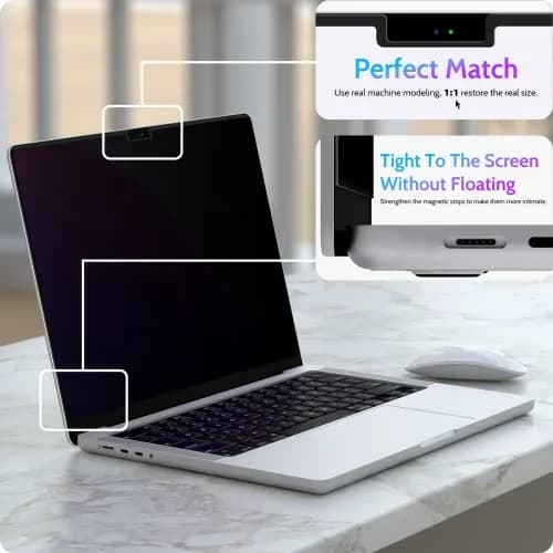 Peslv Magnetic Privacy Screen for MacBook Pro 16 Inch (2021-2026) | Anti-Blue Light, Anti-Glare, Removable Filter thumbnail 6