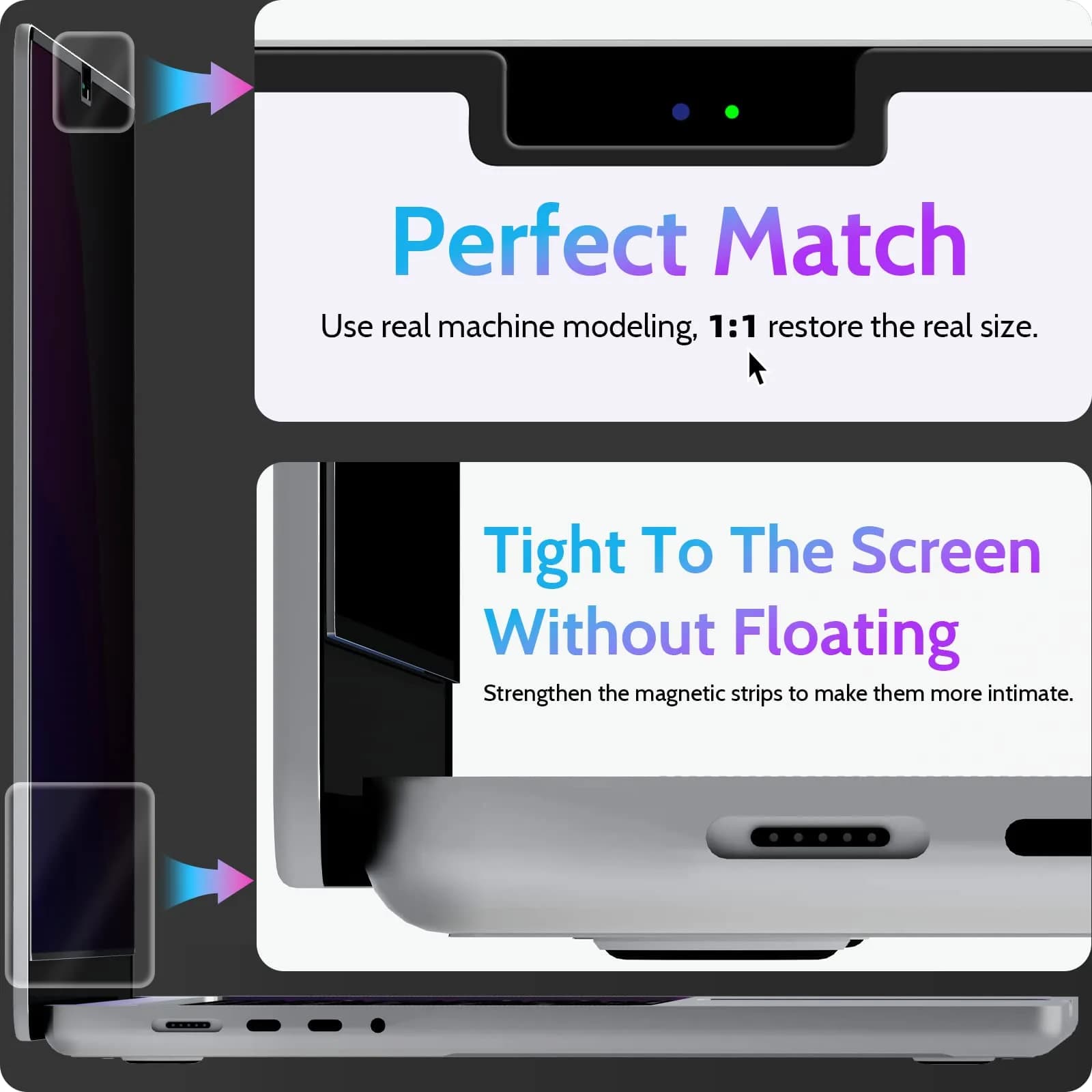 Peslv Magnetic Privacy Screen for MacBook Pro 16 Inch (2021-2026) | Anti-Blue Light, Anti-Glare, Removable Filter thumbnail 8