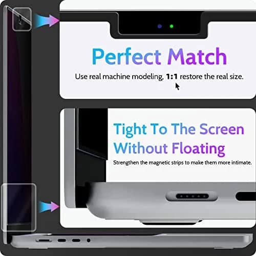 Peslv Magnetic Privacy Screen for MacBook Pro 16 Inch (2021-2026) | Anti-Blue Light, Anti-Glare, Removable Filter thumbnail 8