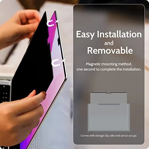 Peslv Magnetic Privacy Screen for MacBook Pro 16 Inch (2021-2026) | Anti-Blue Light, Anti-Glare, Removable Filter thumbnail 3