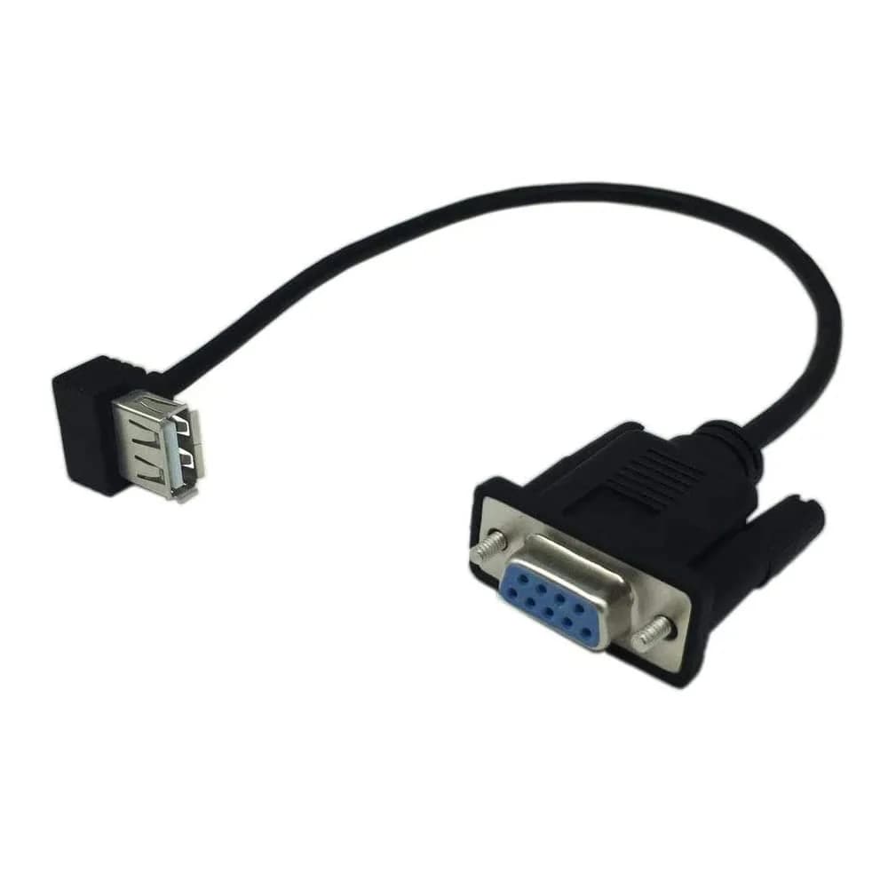 Vanki RS232 DB9 Female to USB 2.0 A Female Serial Cable Adapter 25cm | Copper, Black - main product image