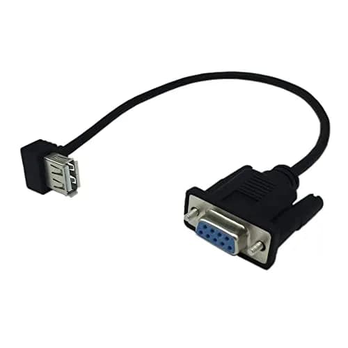 Vanki RS232 DB9 Female to USB 2.0 A Female Serial Cable Adapter 25cm | Copper, Black thumbnail 1