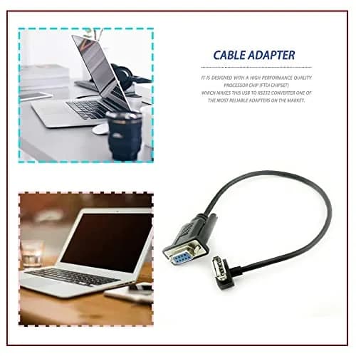 Vanki RS232 DB9 Female to USB 2.0 A Female Serial Cable Adapter 25cm | Copper, Black thumbnail 2