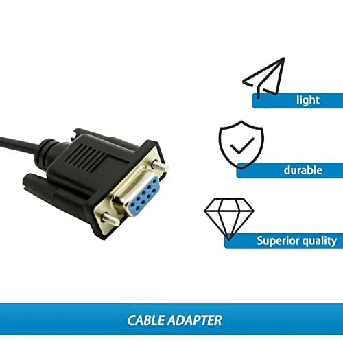 Vanki RS232 DB9 Female to USB 2.0 A Female Serial Cable Adapter 25cm | Copper, Black thumbnail 3