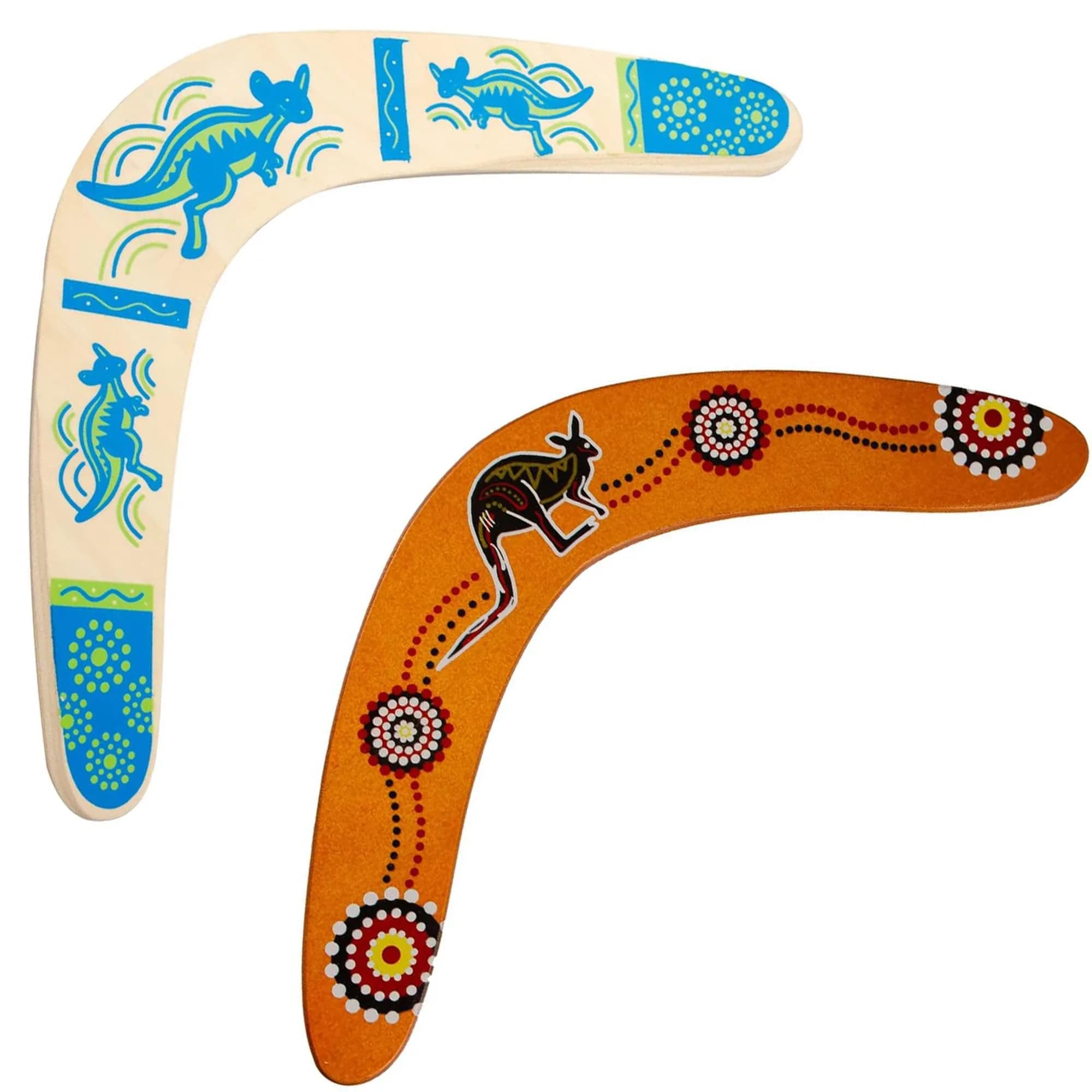 Inborntrait V-Shaped Boomerang 2 Pack (Blue & Light Brown) | Handmade Wooden Outdoor Toy for Ages 10+ - main product image