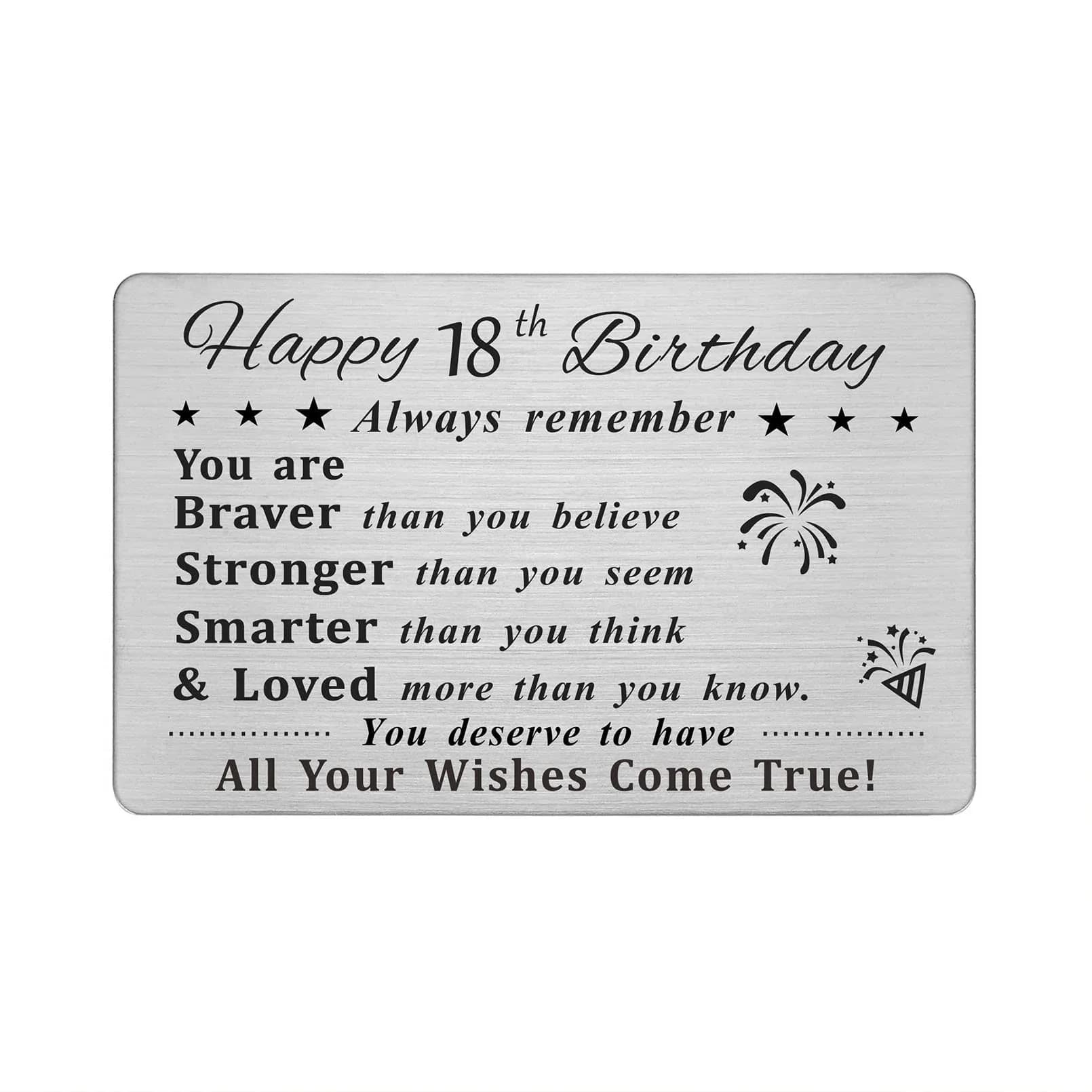 DEGASKEN Happy 16th Birthday Card 16th | Inspirational Steel Wallet Gift for Teens — 18th