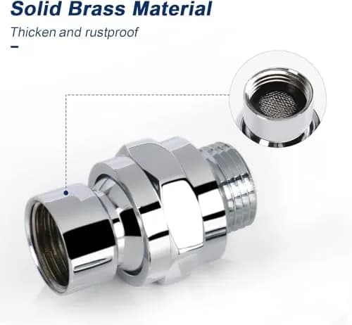 NearMoon Shower Head Swivel Ball Adapter - Solid Brass Connector with Chrome Finish | Adjustable Angle for Universal Shower Arms thumbnail 4