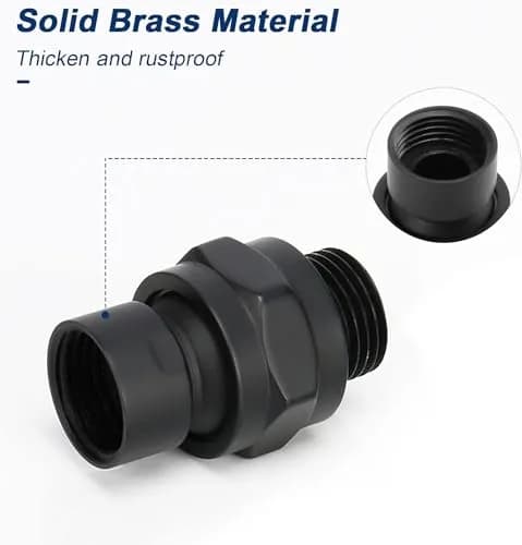 NearMoon Shower Head Swivel Ball Adapter Matte Black | Solid Brass Shower Connector Ball Joint Adjustable Universal Shower Arm Extension Component thumbnail 4
