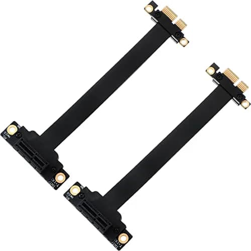 Photect 2 Pack Pcie X1 Extension Cable Riser 20cm | 90-Degree, Black, Compatible with PCIe 3.0 thumbnail 4