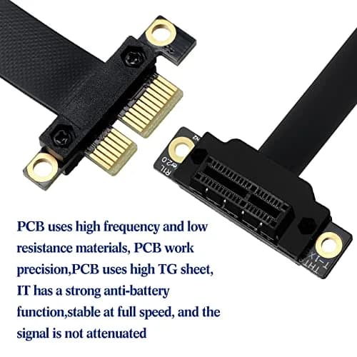 Photect 2 Pack Pcie X1 Extension Cable Riser 20cm | 90-Degree, Black, Compatible with PCIe 3.0 thumbnail 6