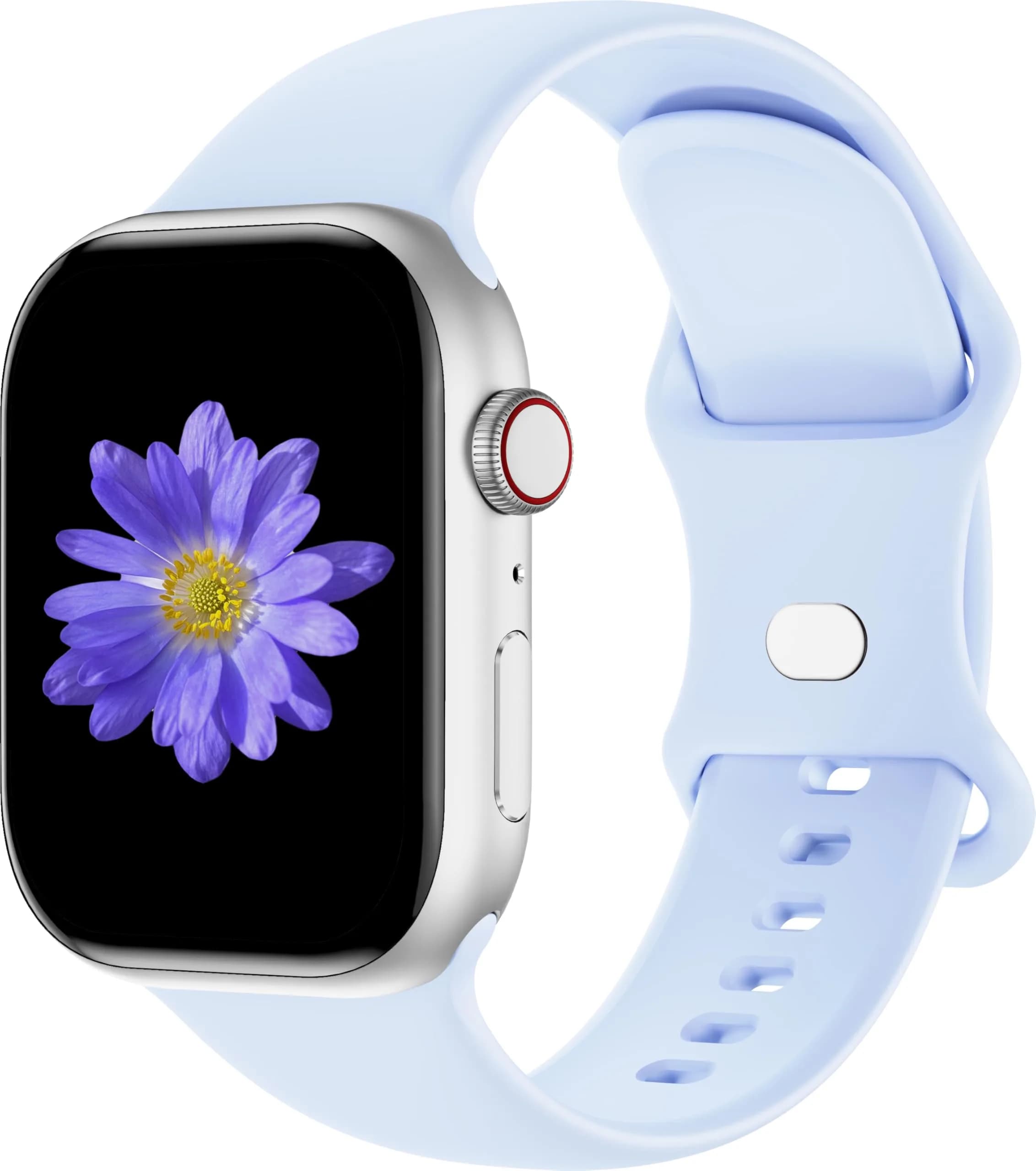 Cindgress Sport Band Compatible with Apple Watch Series Ultra SE 46mm 45mm 44mm 49mm Light Blue | Soft Silicone Strap for Women Men