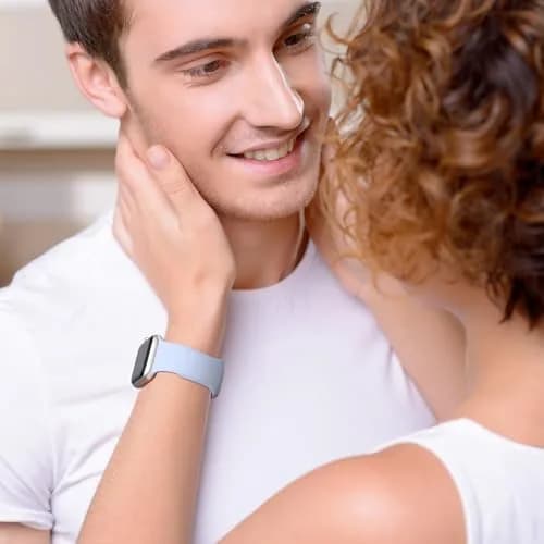 Cindgress Sport Band Compatible with Apple Watch Series Ultra SE 46mm 45mm 44mm 49mm Light Blue | Soft Silicone Strap for Women Men thumbnail 5