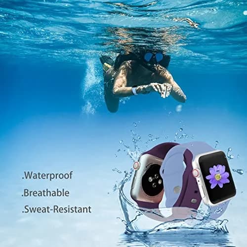 Cindgress Sport Band Compatible with Apple Watch Series Ultra SE 46mm 45mm 44mm 49mm Light Blue | Soft Silicone Strap for Women Men thumbnail 8