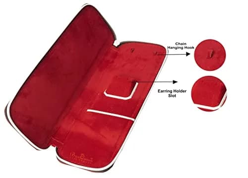 Box Queen Red Velvet Jewelry Storage Pouch 30.48cm (12in) | Keeps Necklaces & Earrings Tangle-Free thumbnail 3