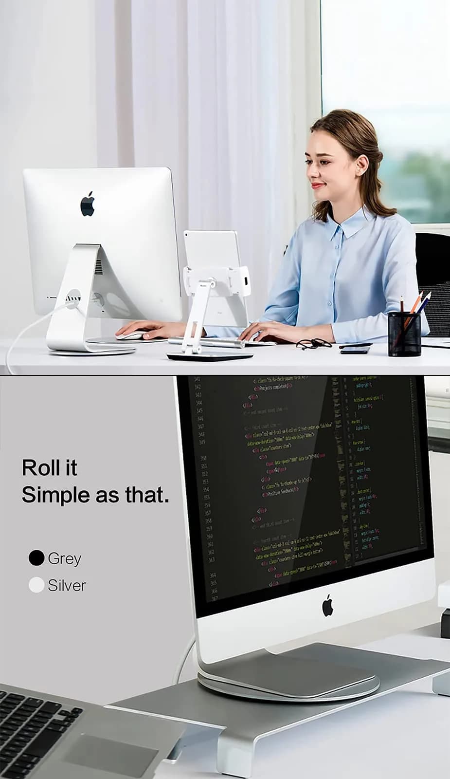 Yoqanr 360° Rotating Monitor Stand 220mm (8.66 inch) | Aluminum Alloy with Non-Scratch Silicon Feet - view 4