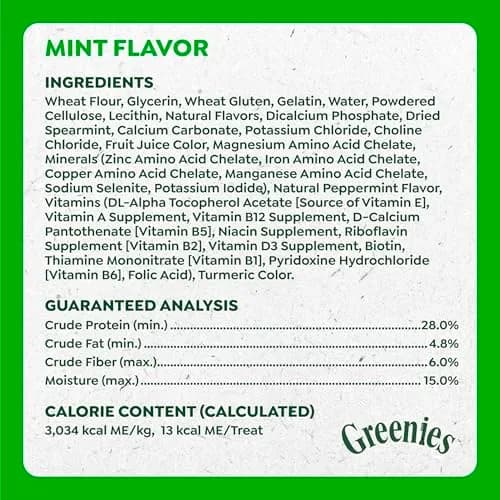 Greenies Dog Treats Mint Flavor 10.3 oz | Chewy, Natural, 13 Calories thumbnail 4
