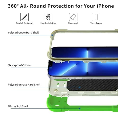 MARKILL iPhone 13 Pro Max Case 6.7" Heavy-Duty Shockproof with Ring Stand, Military Grade, Guava thumbnail 3