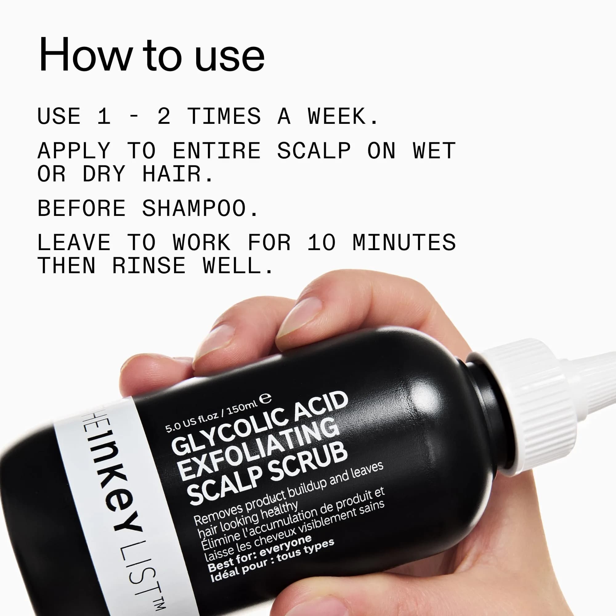 The INKEY List Glycolic Acid Exfoliating Scalp Scrub 150ml (5.07 fl oz) | Promotes Healthy Hair Growth & Balances Scalp Oil - view 5