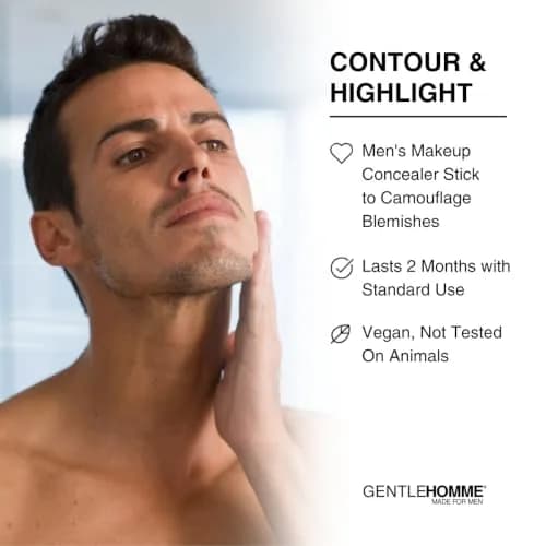 Gentlehomme Concealer Stick with Brush for Dark Circles, Medium Light | Full Coverage, Semi-Matte Finish thumbnail 5
