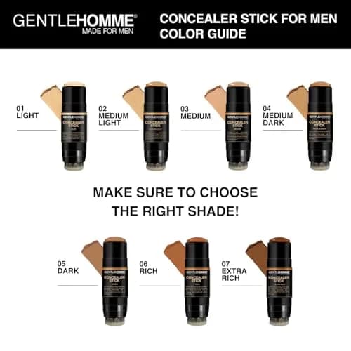 Gentlehomme Concealer Stick with Brush for Dark Circles, Medium Light | Full Coverage, Semi-Matte Finish thumbnail 8