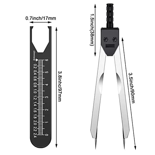 Frienda EKG Calipers Medical Caliper with Ruler, Black (2-Piece Set) | Stainless Steel, 7.05 Inch thumbnail 2