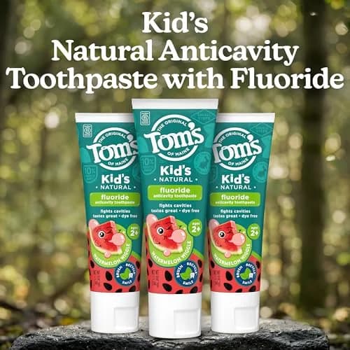 Tom's of Maine Natural Kids Fluoride Toothpaste Watermelon 156g (5.1 oz) 3-Pack | Anticavity Protection for Children thumbnail 2