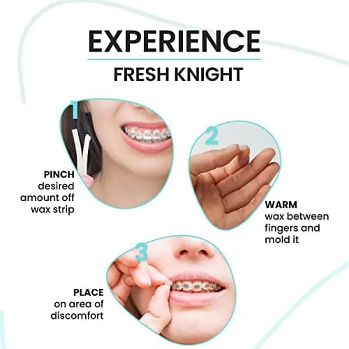 Fresh Knight Orthodontic Wax Strips with Cases (Mint) - 50 Strips | Food Grade Wax for Braces & Aligners thumbnail 5