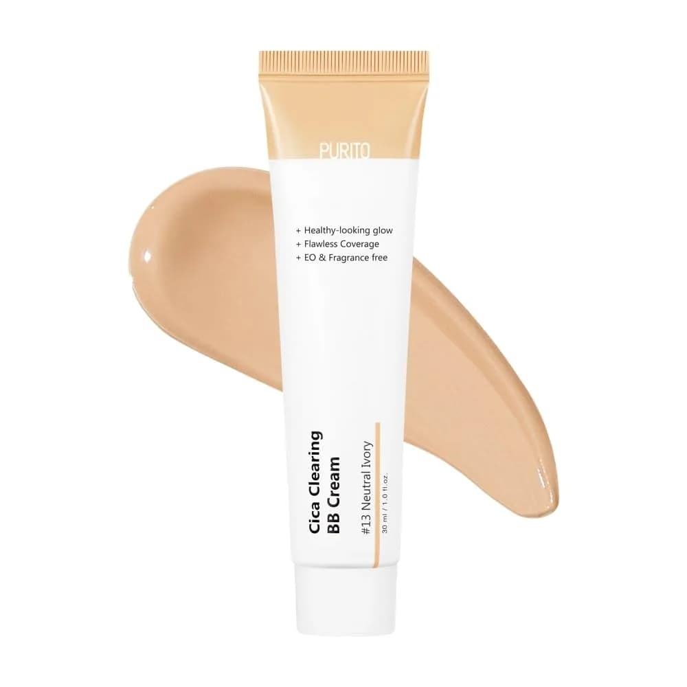 PURITO Cica Clearing BB Cream #13 Neutral Ivory 30ml (1 fl.oz) | Vegan & Cruelty-Free with Centella Asiatica — #13 Neutral Ivory