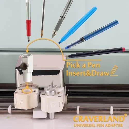 CRAVERLAND Universal Pen Adapter for Cricut Maker 4 3/Explore 4 3/Air 2/Maker/Venture Cutting Machines | Fits Pens <0.5" Diameter thumbnail 5
