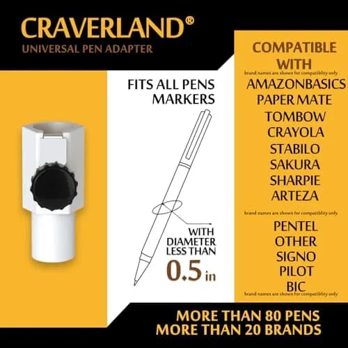CRAVERLAND Universal Pen Adapter for Cricut Maker 4 3/Explore 4 3/Air 2/Maker/Venture Cutting Machines | Fits Pens <0.5" Diameter thumbnail 3