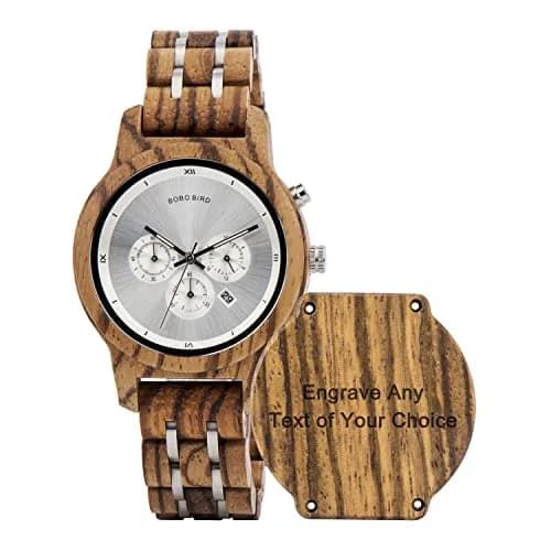 BOBO BIRD Women Wooden Watch Luxury Zebra Wood Quartz 40mm | Casual & Business Style thumbnail 4