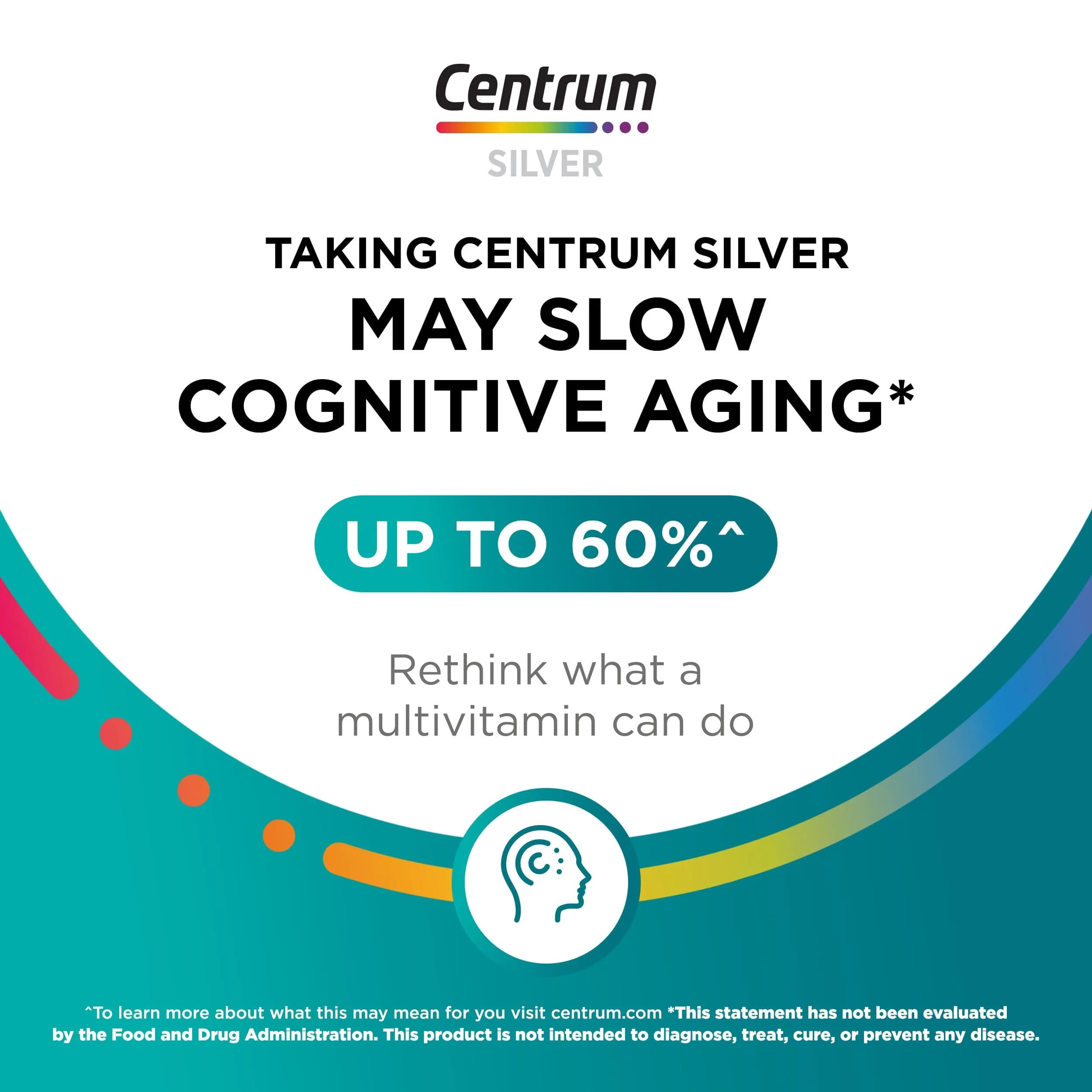 Centrum Silver Men's 50+ Multivitamin 200 Tablets | Supports Memory, Cognition & Muscle Health - view 4
