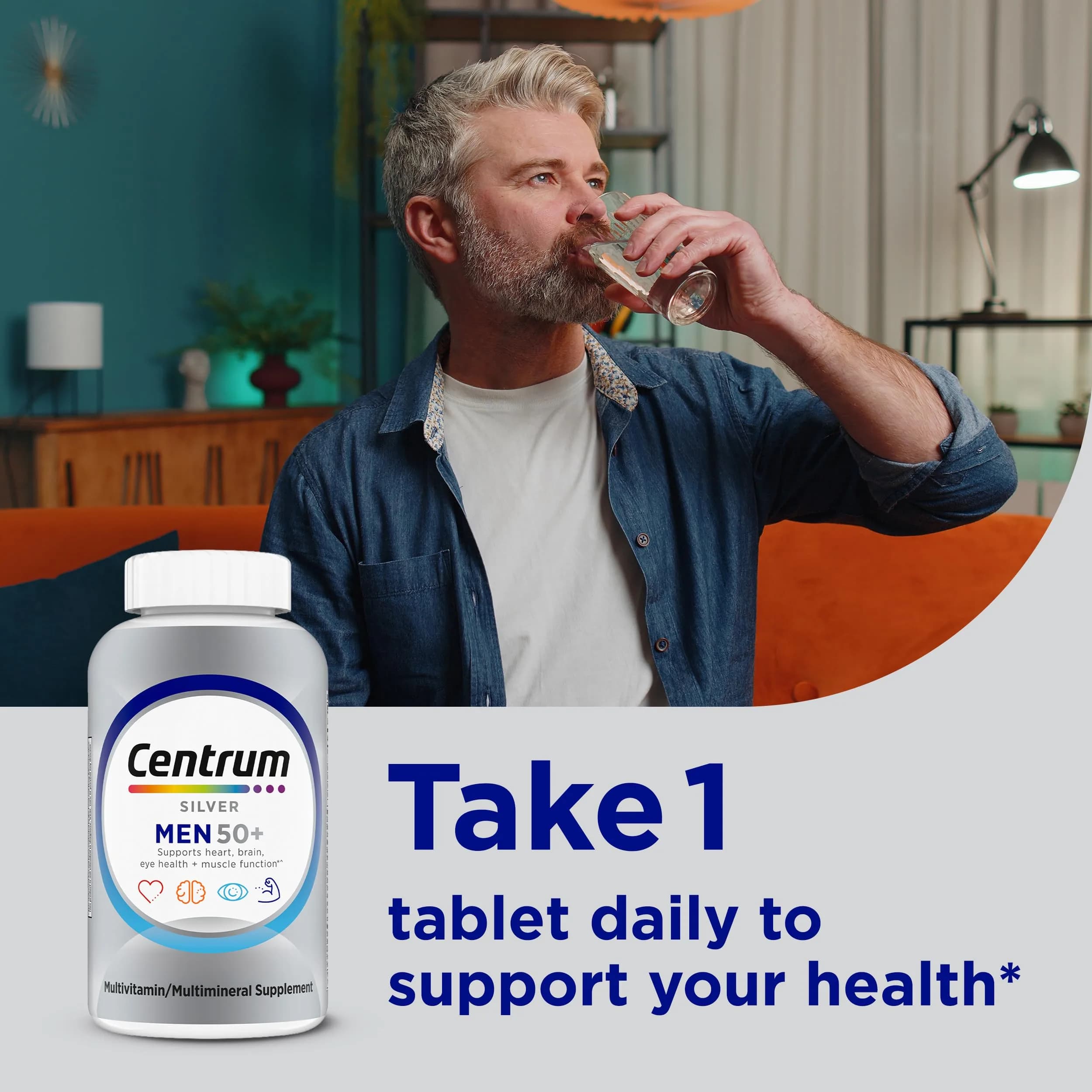 Centrum Silver Men's 50+ Multivitamin 200 Tablets | Supports Memory, Cognition & Muscle Health - view 5