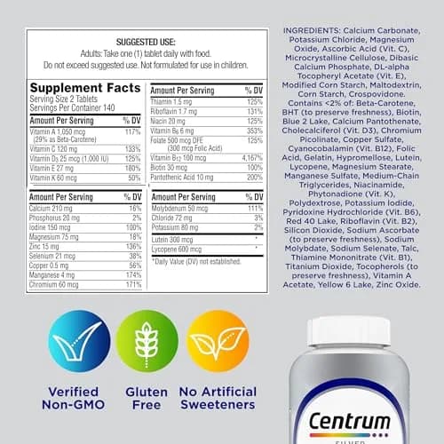 Centrum Silver Men's 50+ Multivitamin 200 Tablets | Supports Memory, Cognition & Muscle Health thumbnail 9