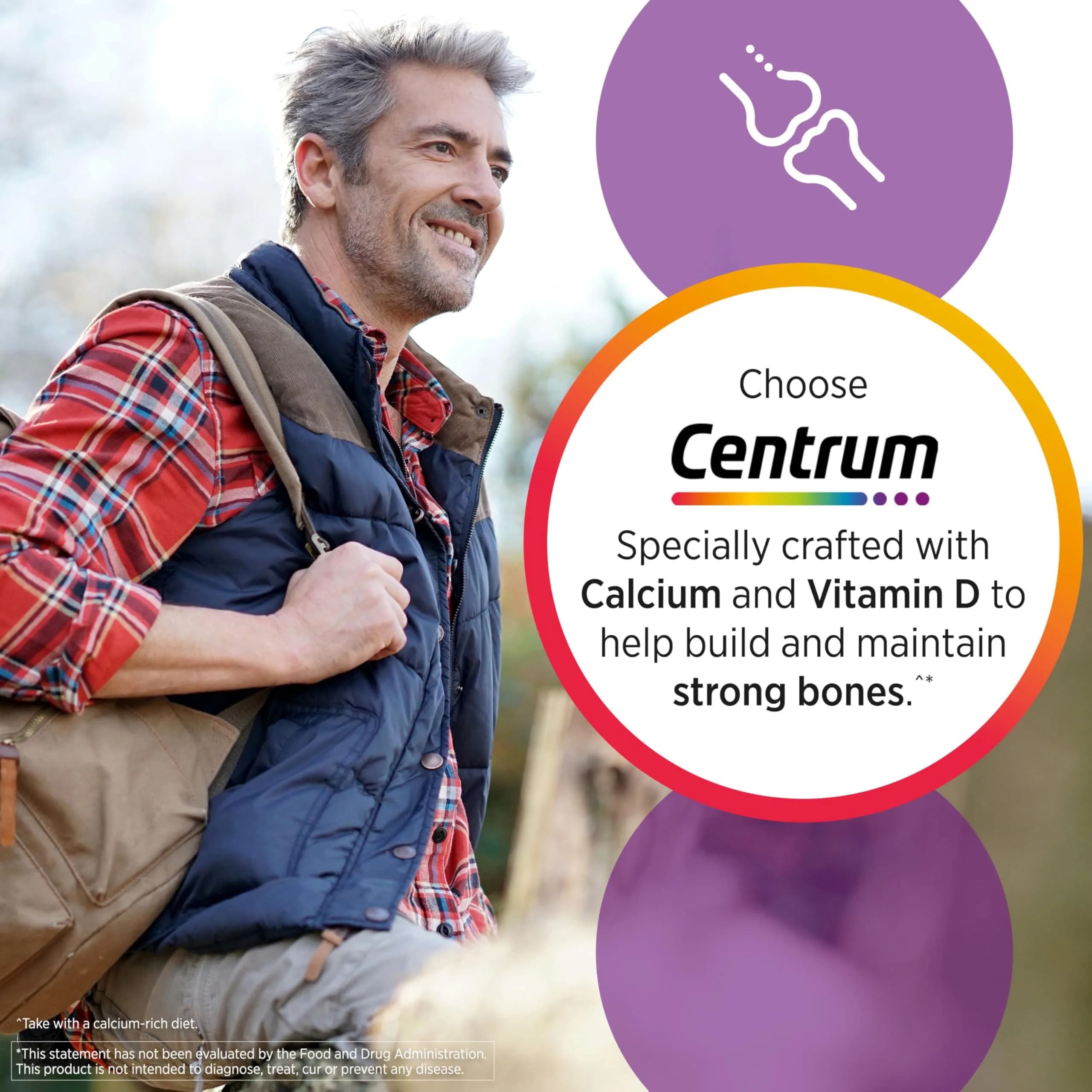 Centrum Silver Men's 50+ Multivitamin with Vitamin D3, B-Vitamins, Zinc for Memory and Cognition, 200 Count - view 4