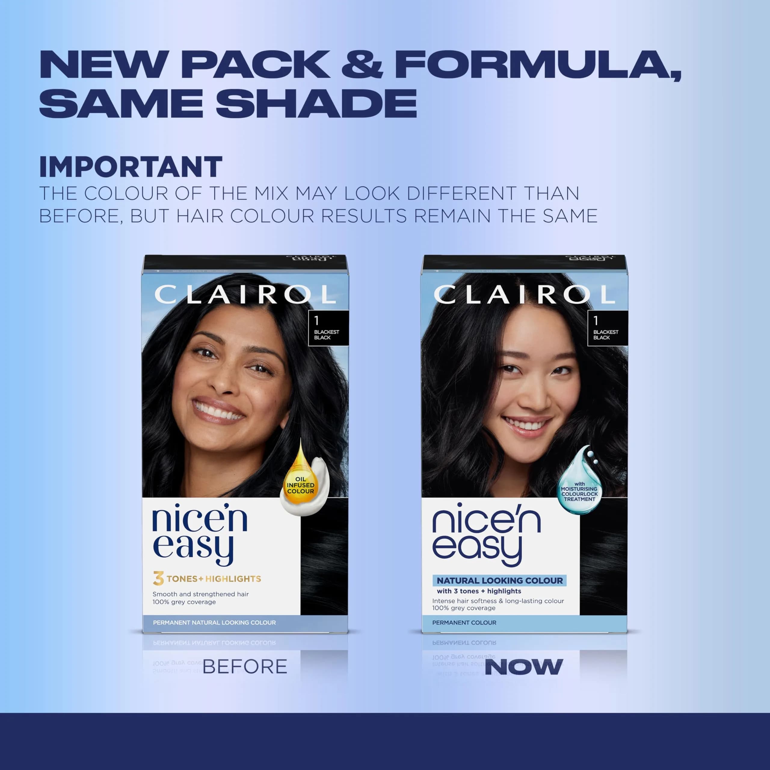 Clairol Nice'n Easy Permanent Hair Dye 1 Blackest Black | 6.26 Fl Oz Pack of 1 - view 2