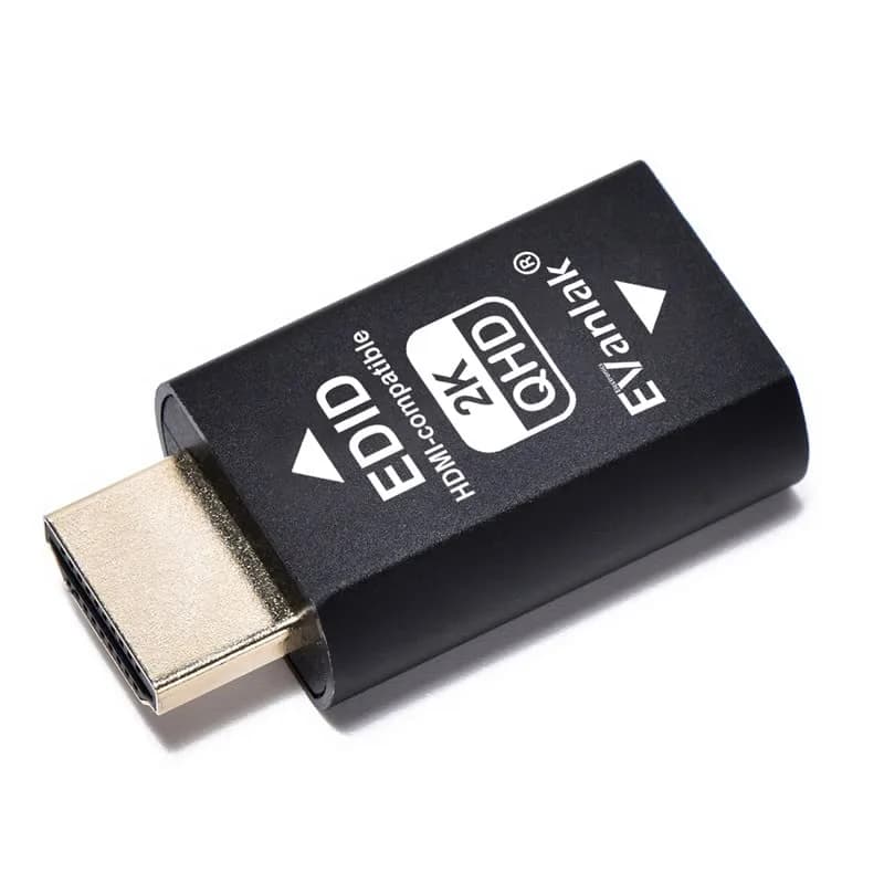 EVanlak HDMI EDID Emulator Passthrough 3rd Gen 1440p - 1 Port | Maintains 2560x1440 Resolution - main product image