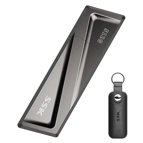 SSK 512GB USB 3.2 Gen2 External SSD Flash Drive 550MB/s Read Speed | USB-C Adapter Included thumbnail 1