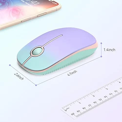 Unipows Wireless Mouse-2.4G Slim Portable Computer Mouse with Nano Receiver | 15.99 USD | 5M Clicks | Gradient Pink-Purple thumbnail 6