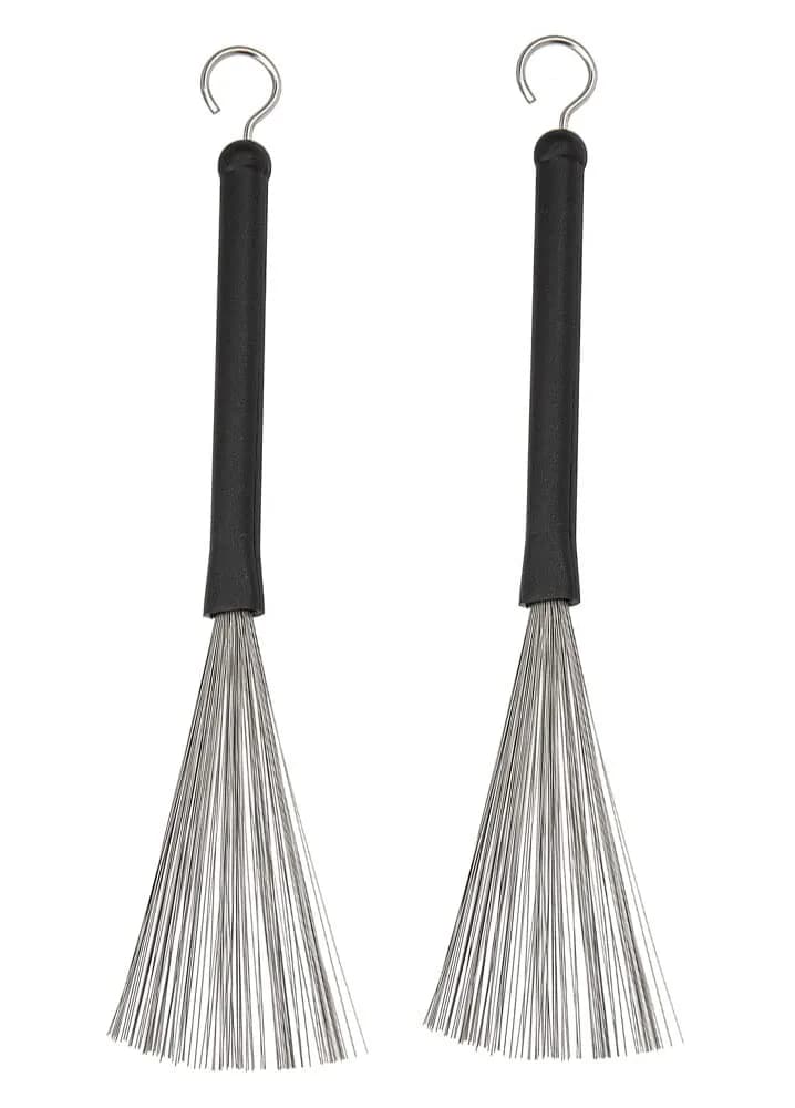 Jiayouy Retractable Drum Wire Brushes with Rubber Handle & Steel Wire, 320mm (12.5") | For Cajon, Jazz, Acoustic Drums